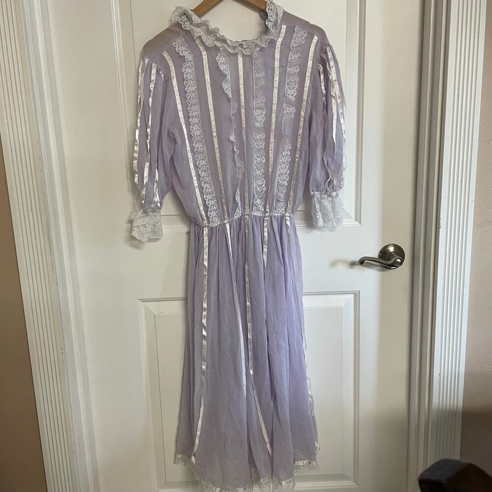 Vintage 1980s Gunne Sax by Jessica McClintock Cottagecore Prairie Dress Lilac